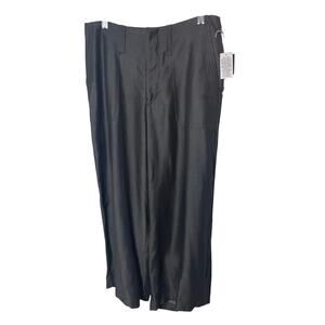 NWT Kaari Blue Lyocell Stretchy Lagenlook Office  Relaxed Fit Gray Dress Slacks